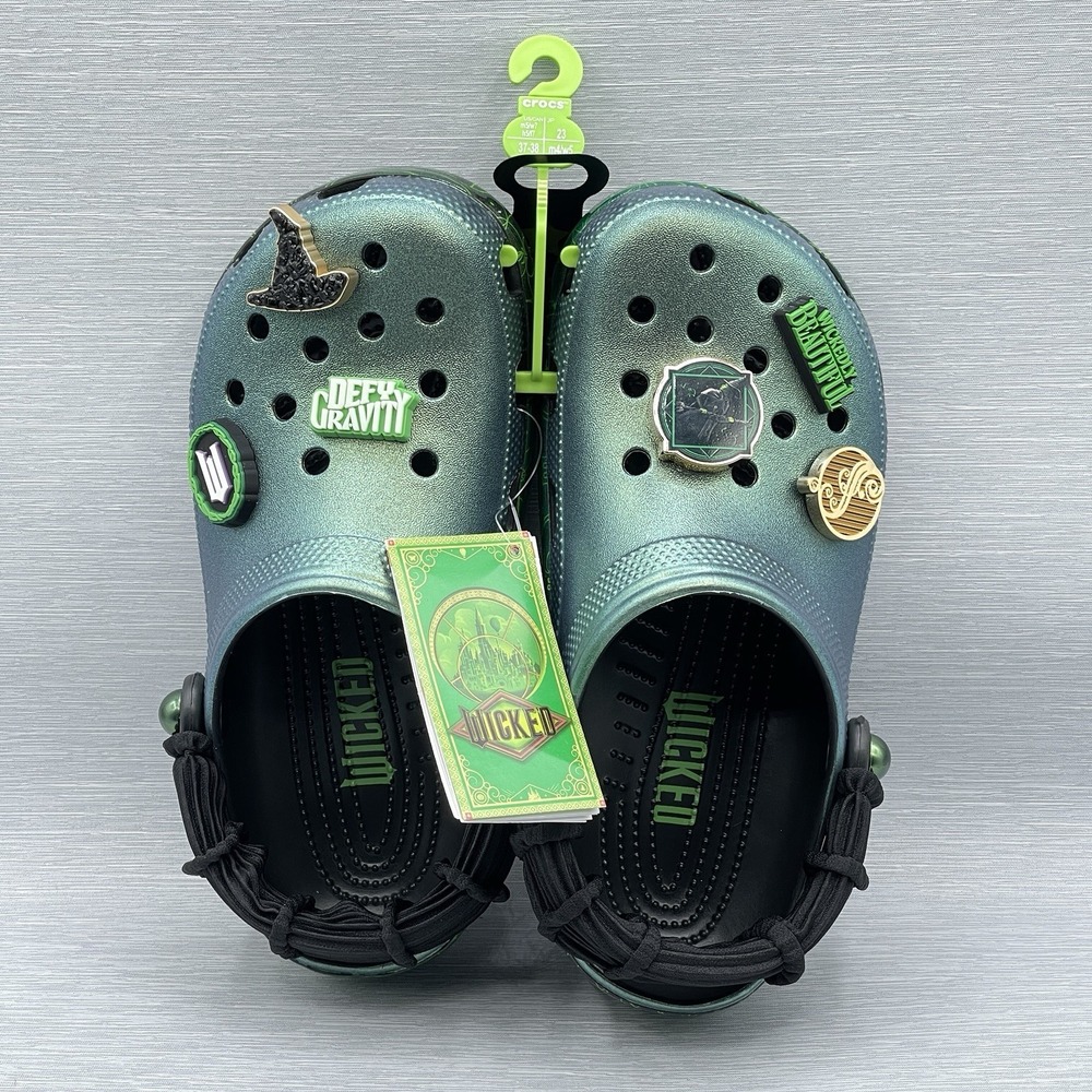 Crocs Wicked Elphaba Men's 5 Women's 7 Classic Clogs Limited Edition For Good - Picture 10 of 14